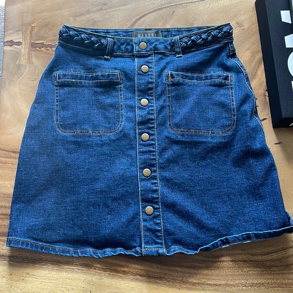 Harper Jean Skirt with Braided belt